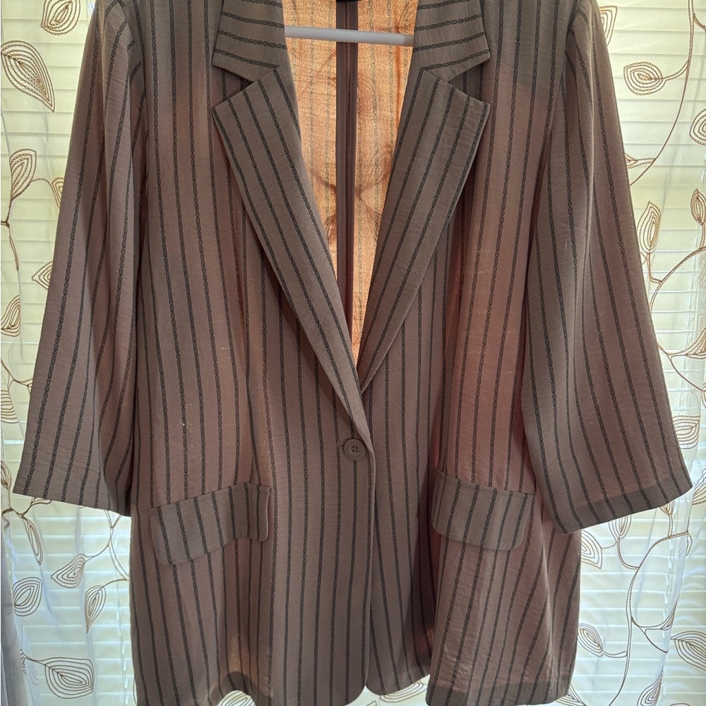 Striped Tan Women's Blazer